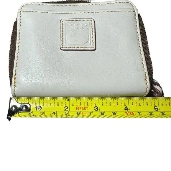 Dooney & Bourke Florentine Small Zip Around Wallet ecru Italian leather - Picture 9 of 9